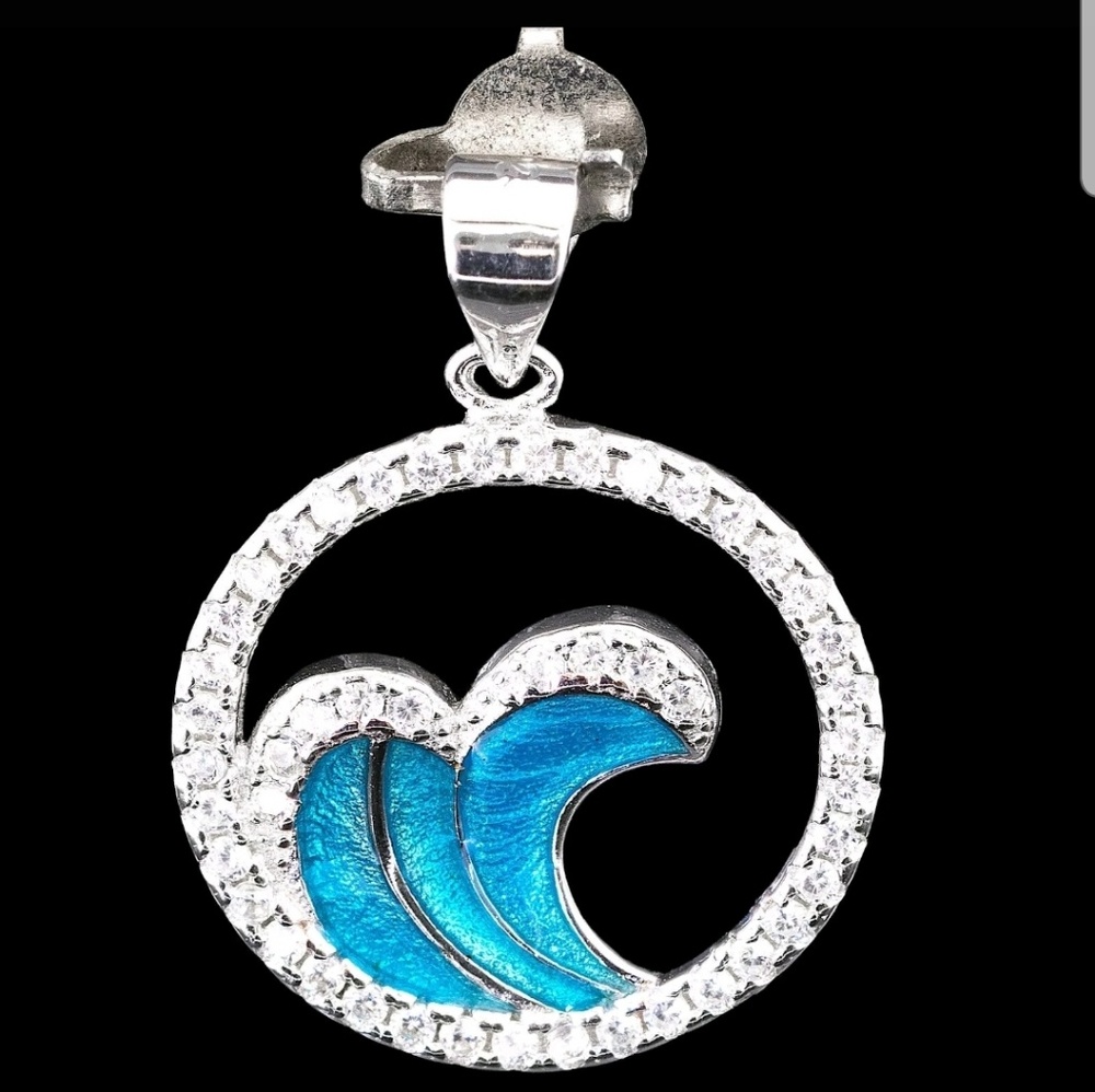 Beautiful Silver Wave Pendant